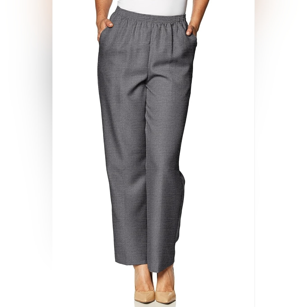 Alfred Dunner Gray Dress Pants with Straight-Leg Fit